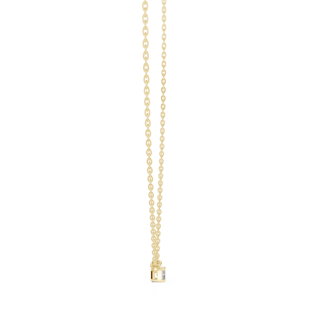 Minimal Emerald Solitaire Diamond Pendant