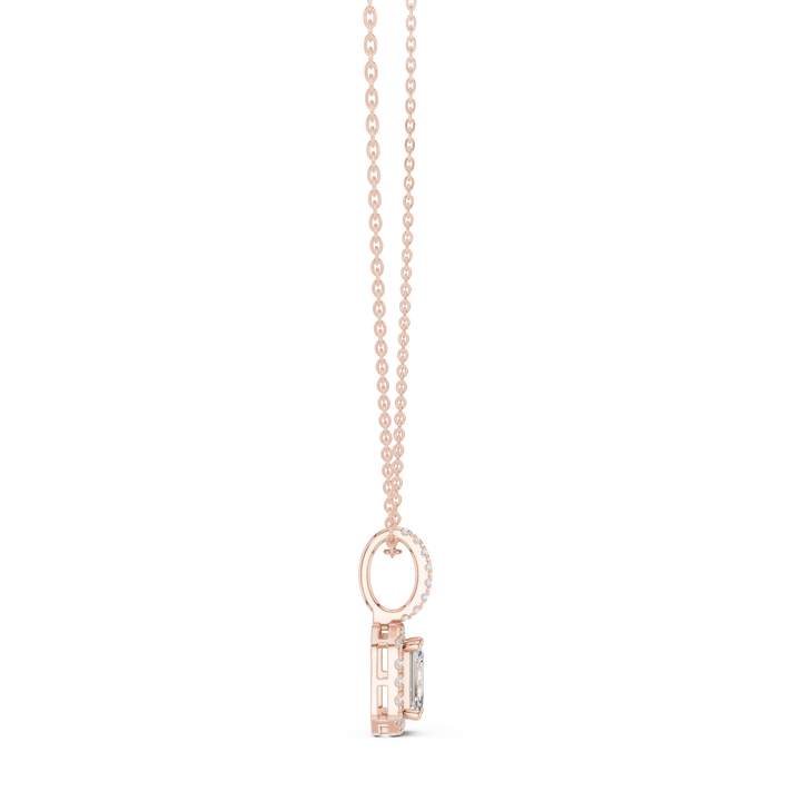 Radiant Halo Emerald Diamond Pendant