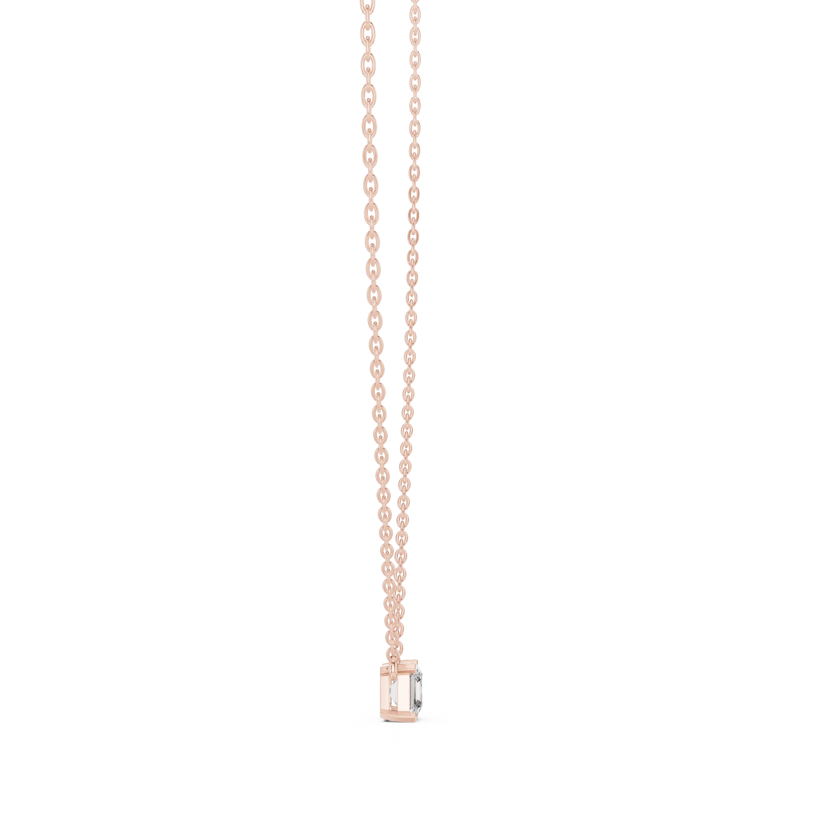 Emerald Square Solitaire Diamond Pendant