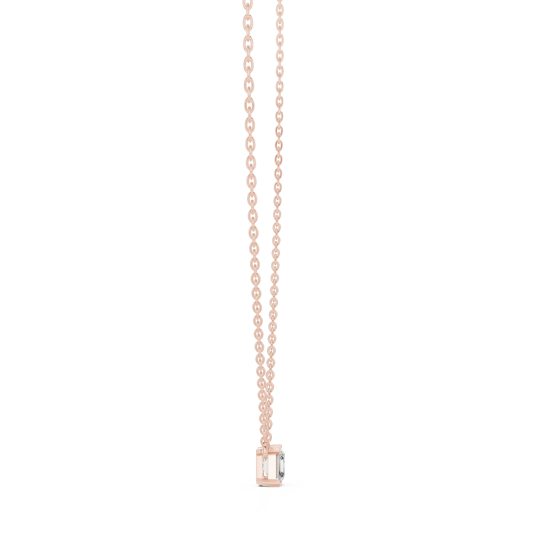 Emerald Square Solitaire Diamond Pendant