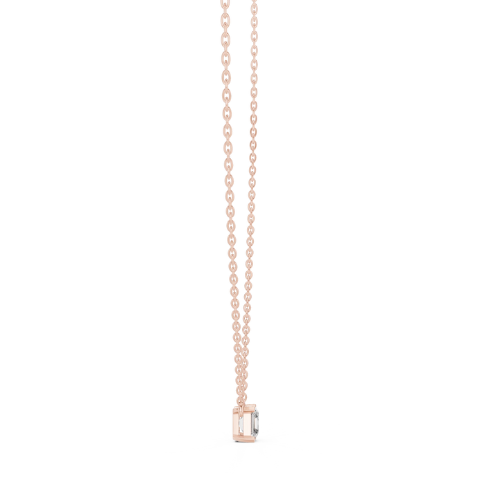 Emerald Square Solitaire Diamond Pendant