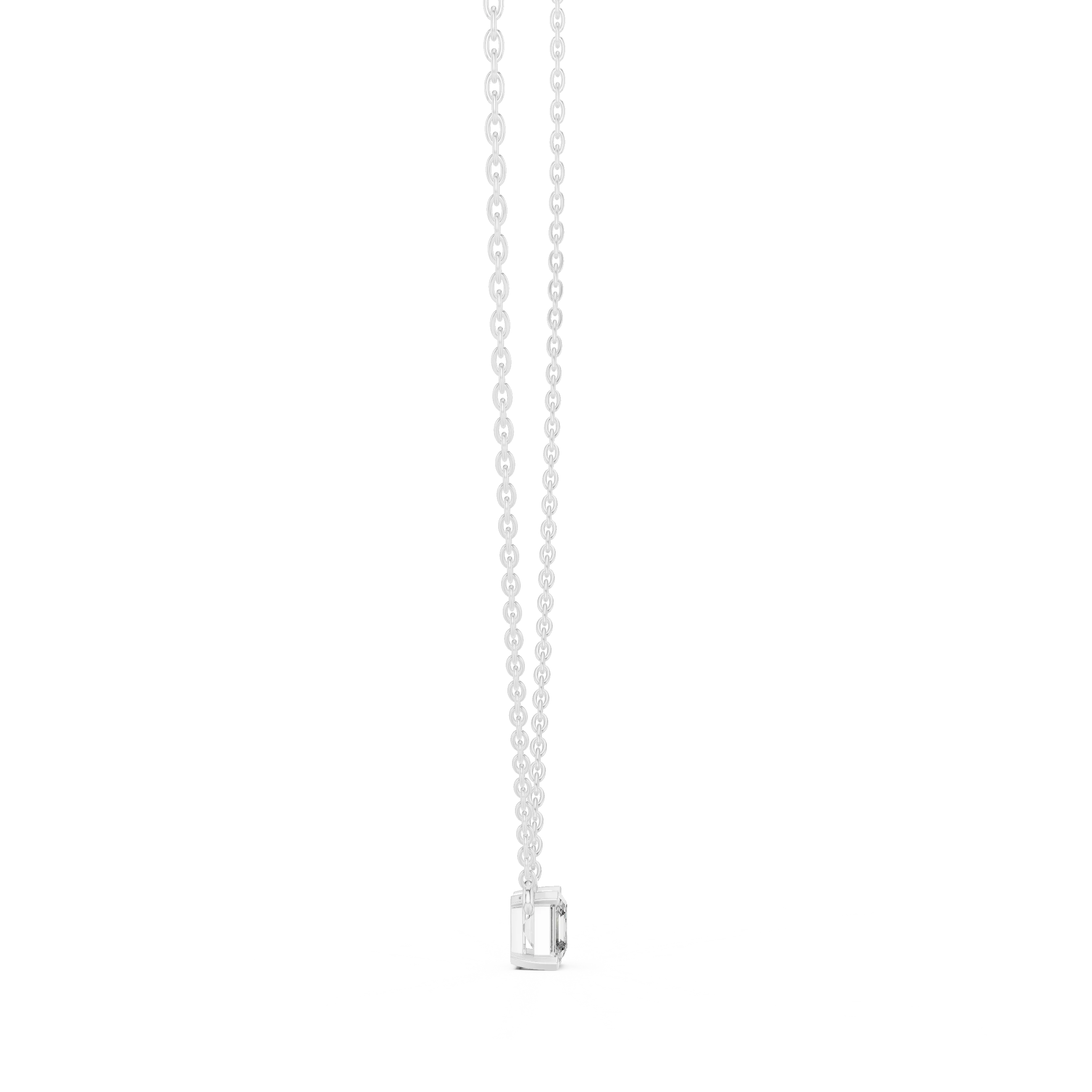 Emerald Square Solitaire Diamond Pendant