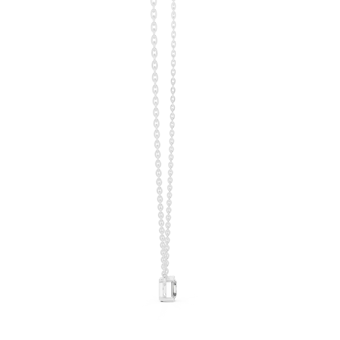 Emerald Square Solitaire Diamond Pendant