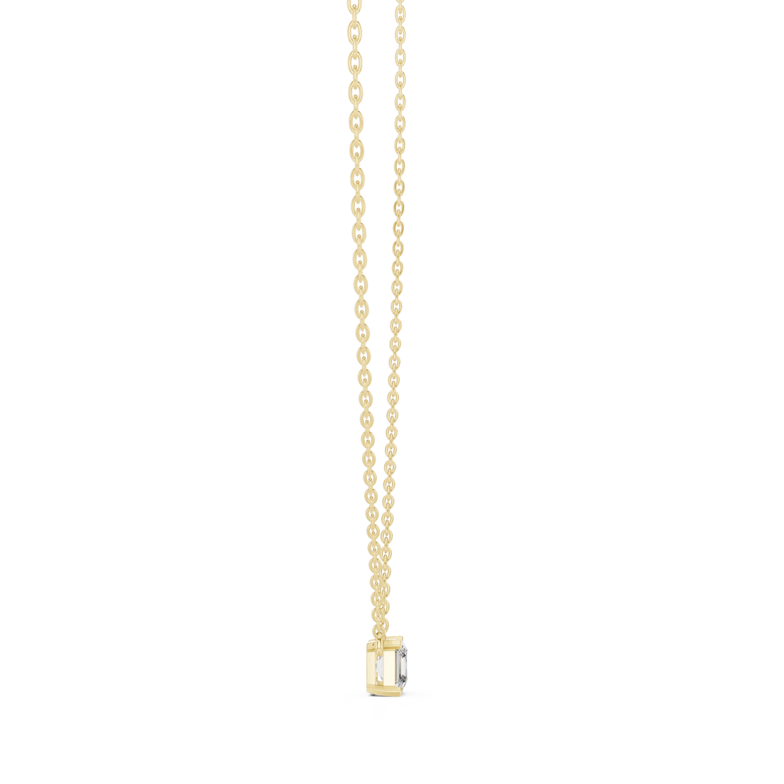 Emerald Square Solitaire Diamond Pendant