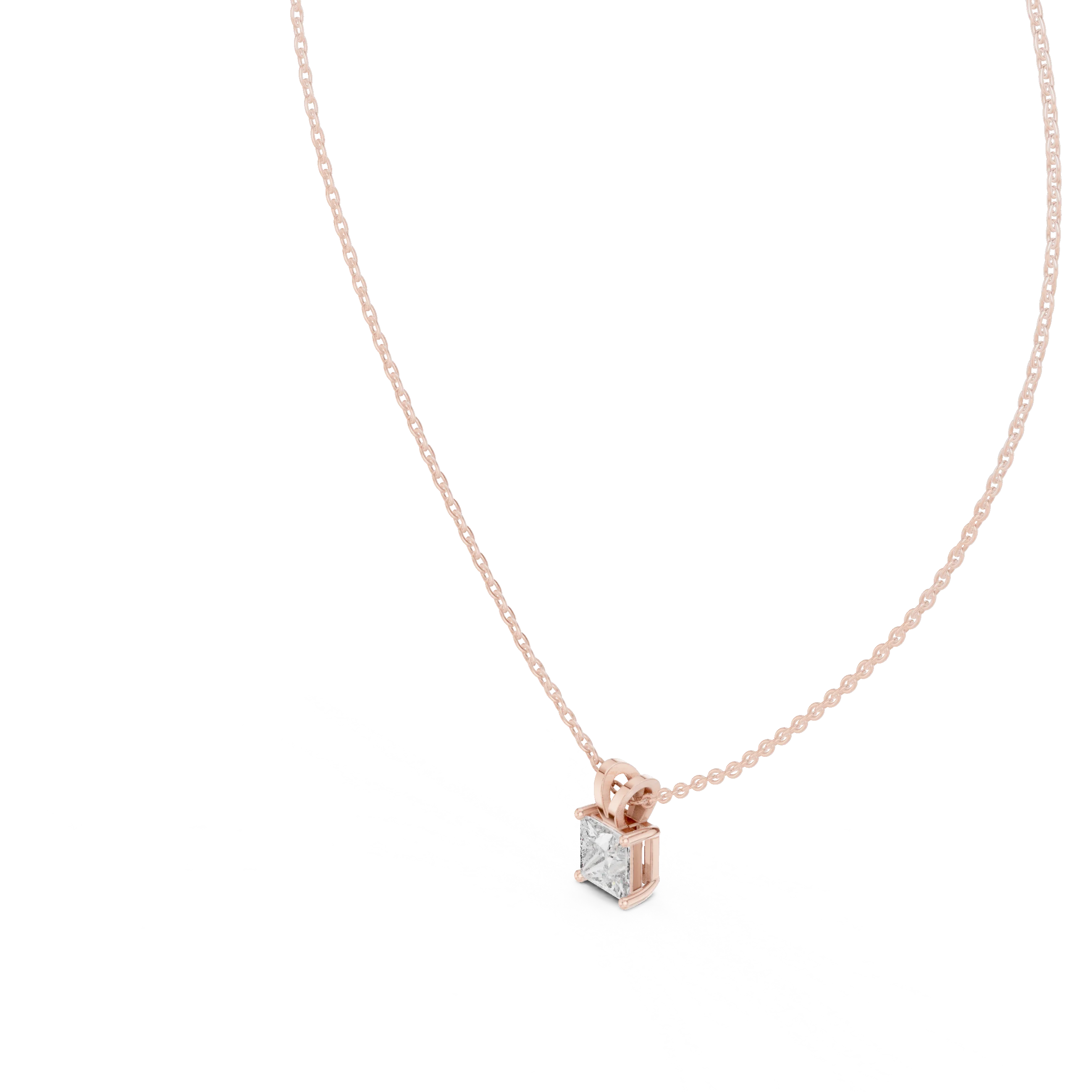 Princess Solitaire Diamond Pendant
