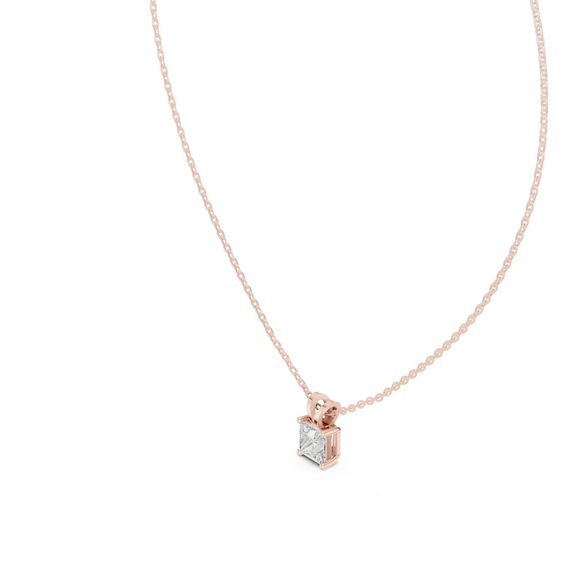 Princess Solitaire Diamond Pendant