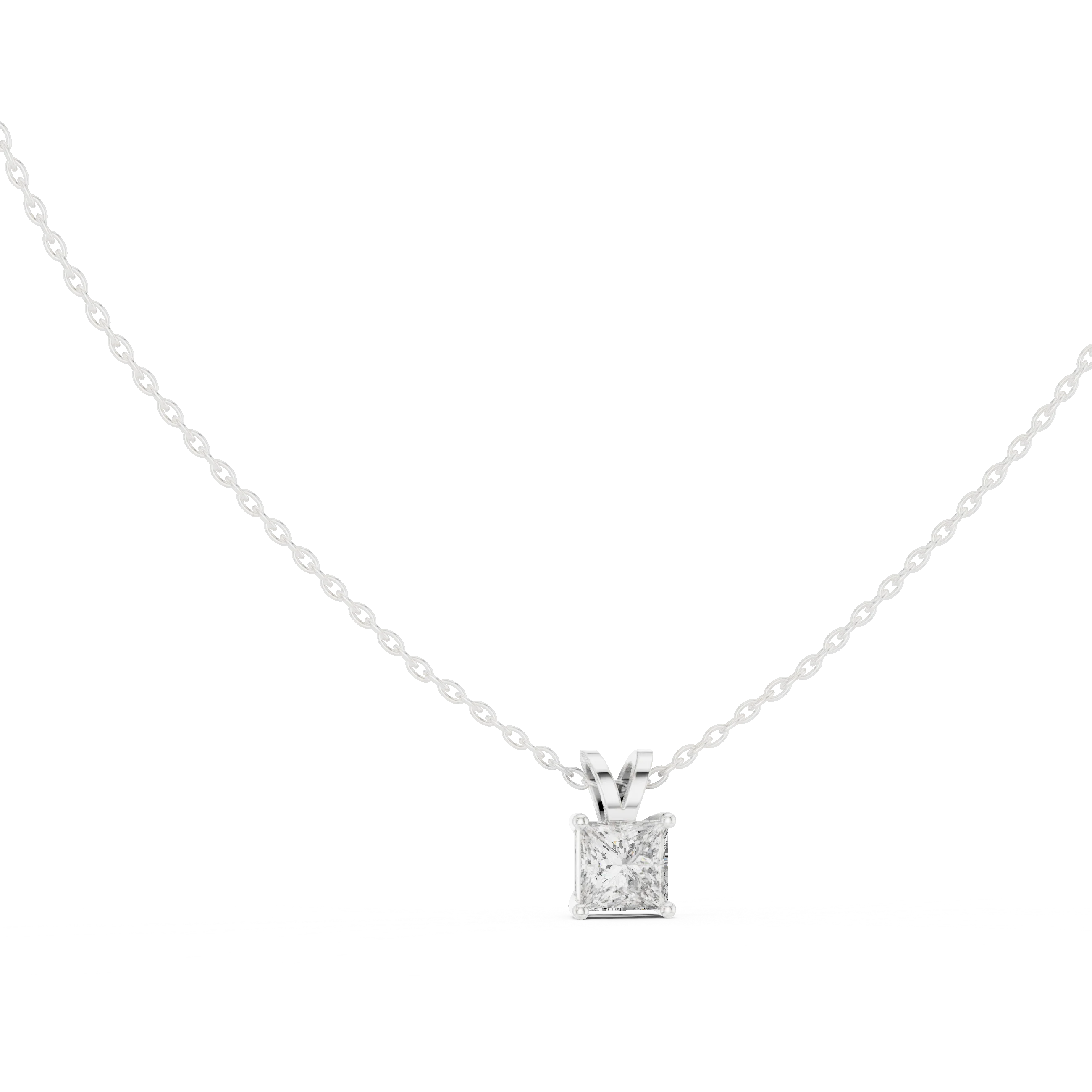 Princess Solitaire Diamond Pendant