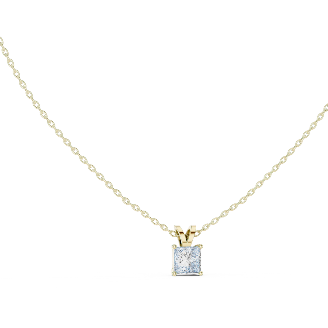 Princess Solitaire Diamond Pendant