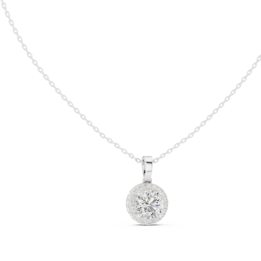 Radiant Halo Round Diamond Pendant