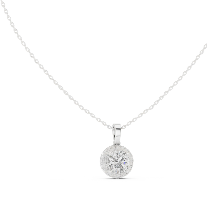 Radiant Halo Round Diamond Pendant