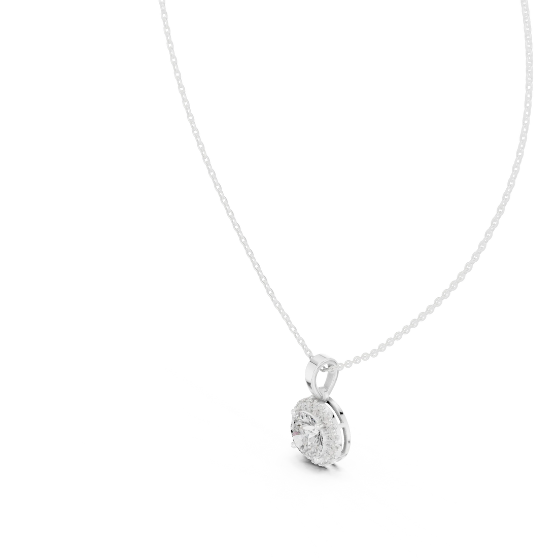 Radiant Halo Round Diamond Pendant