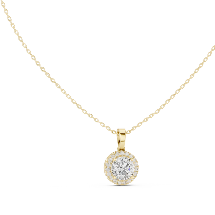 Radiant Halo Round Diamond Pendant