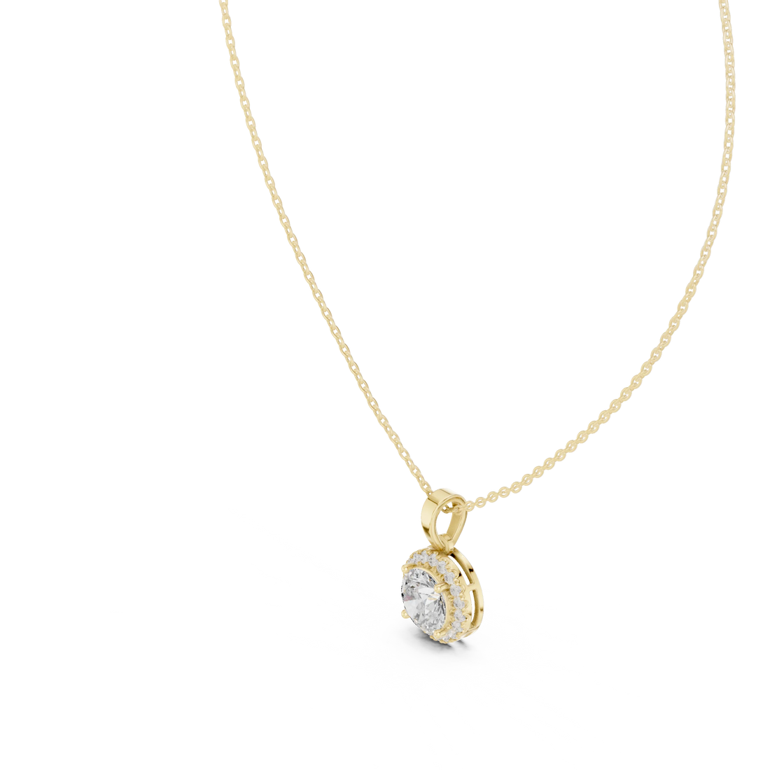 Radiant Halo Round Diamond Pendant