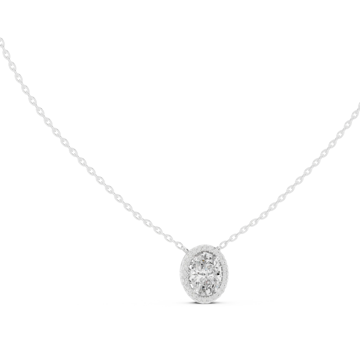 Elysian Oval Halo Diamond Pendant