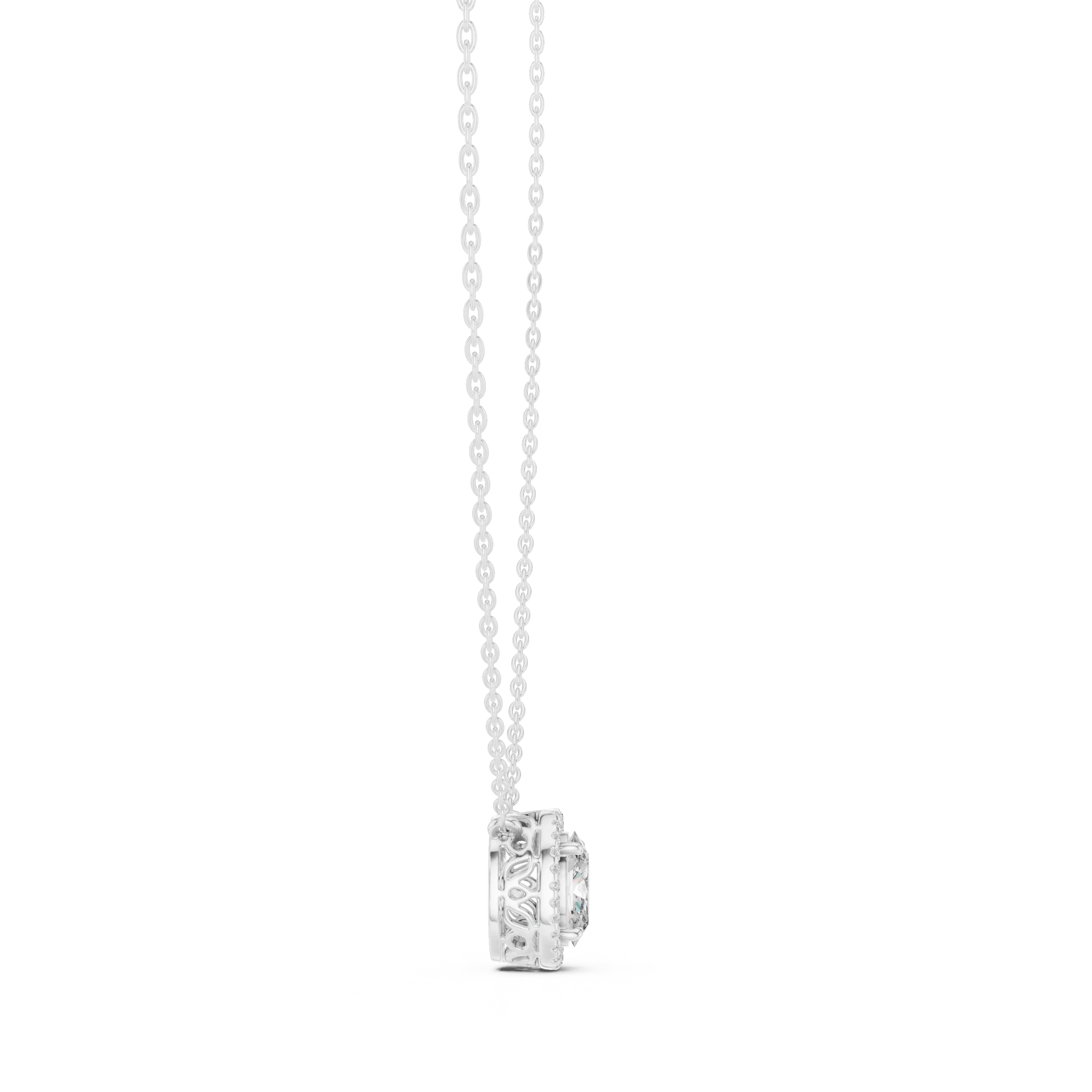 Elysian Oval Halo Diamond Pendant