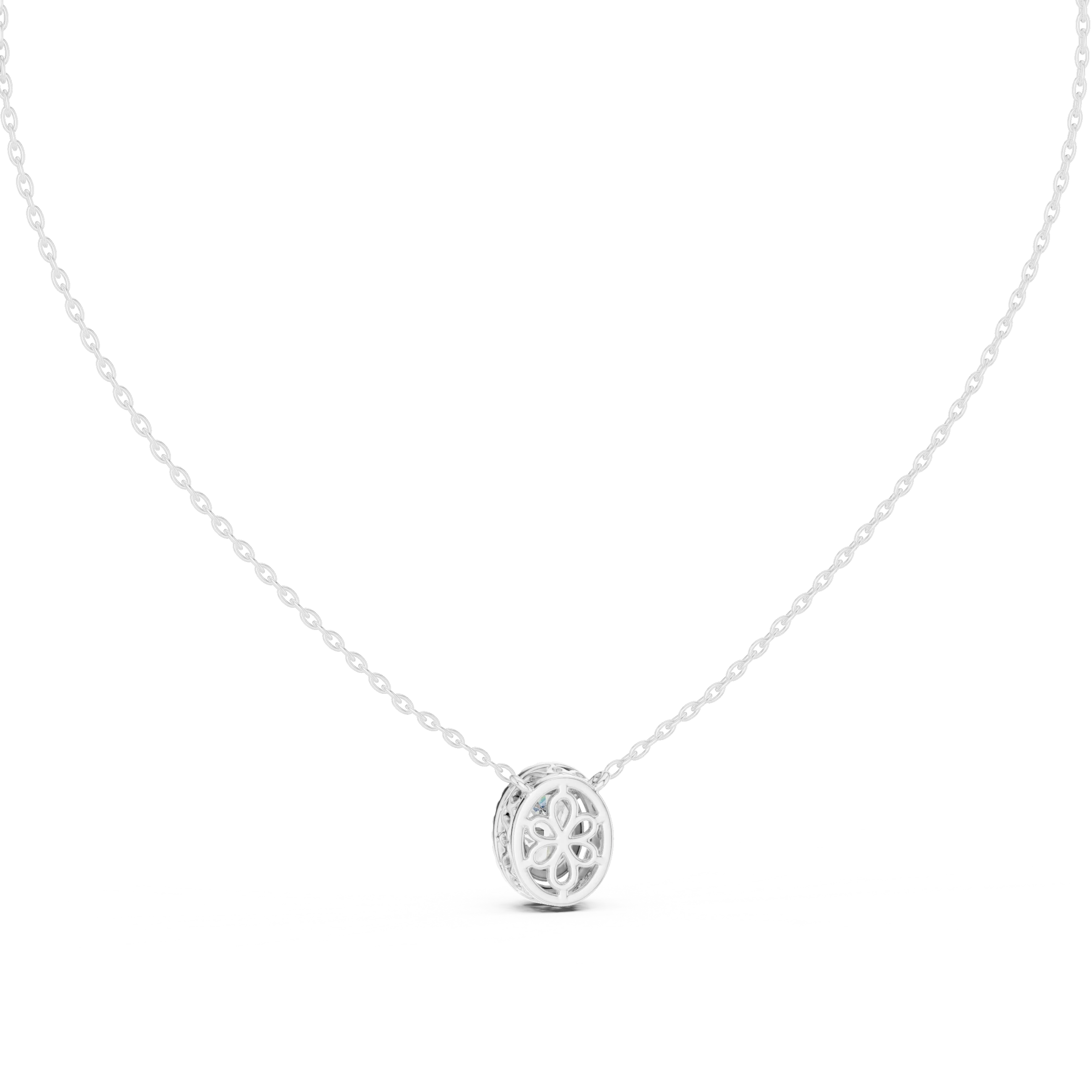 Elysian Oval Halo Diamond Pendant