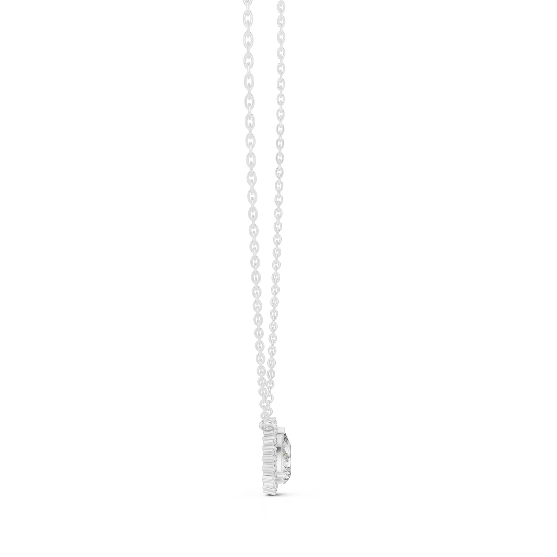 Luna Pear Halo Diamond Pendant