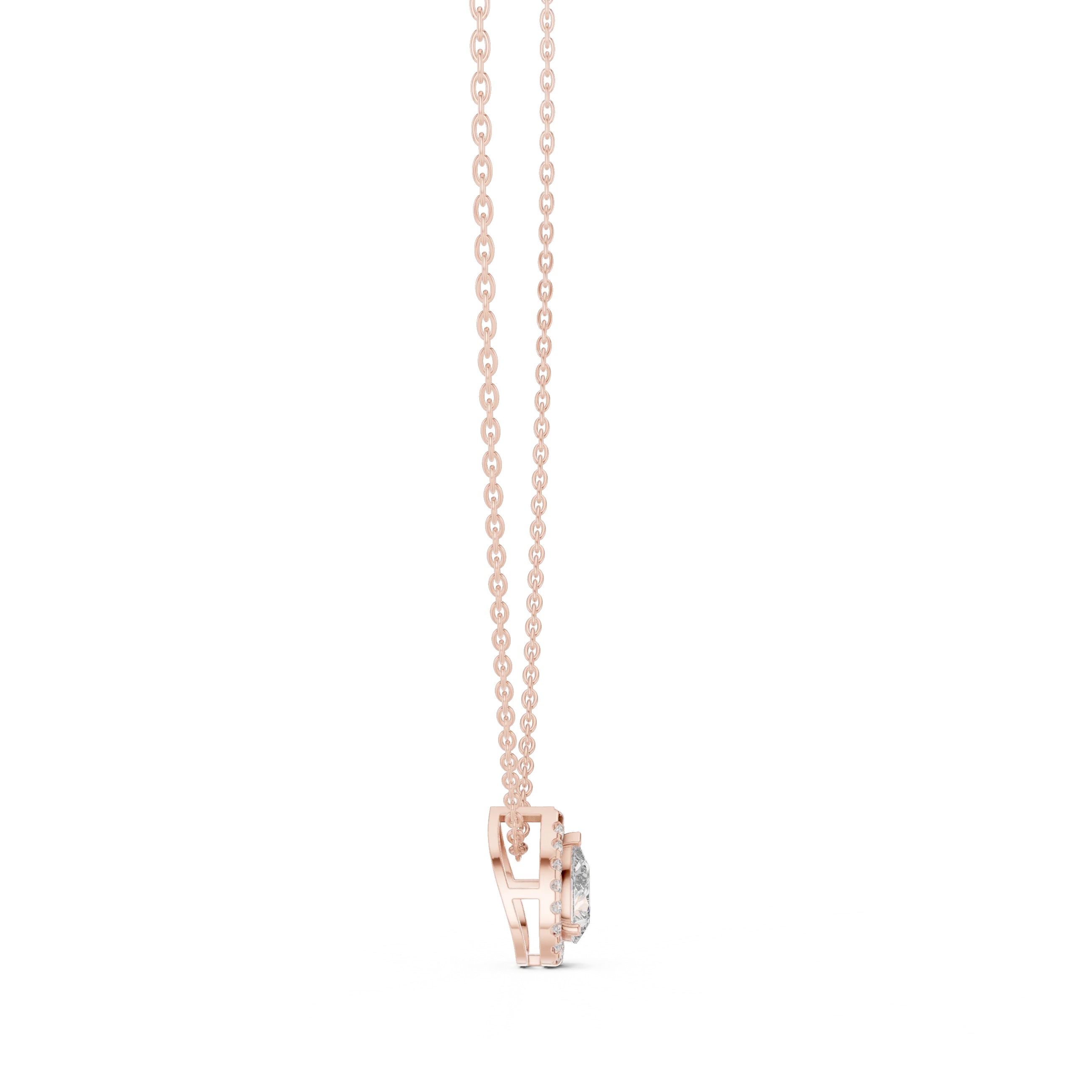 Seraphine Pear Halo Diamond Pendant
