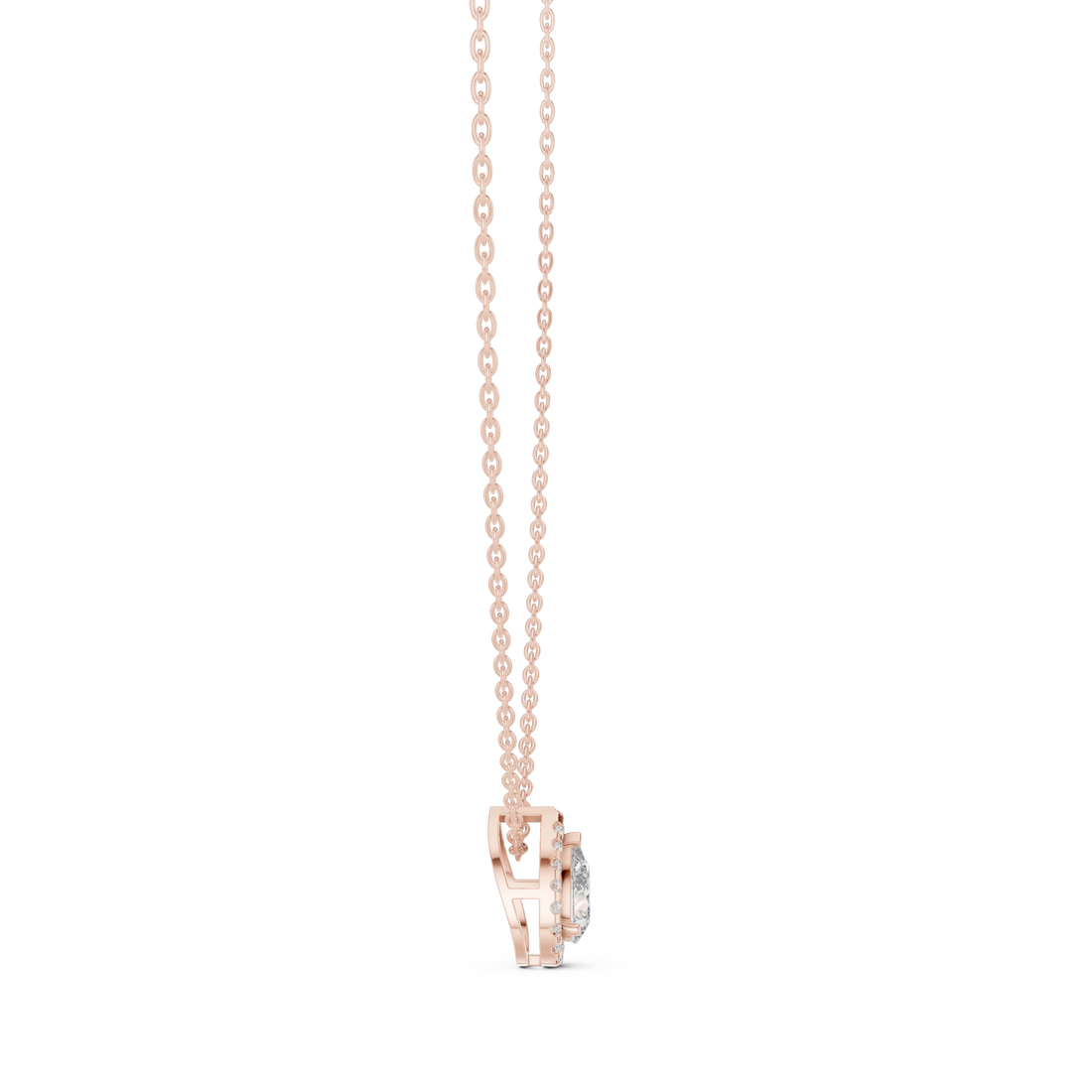 Seraphine Pear Halo Diamond Pendant