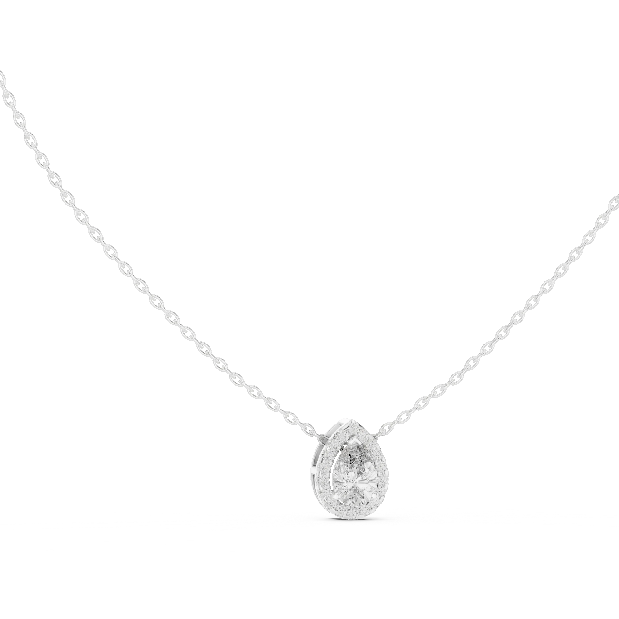 Seraphine Pear Halo Diamond Pendant
