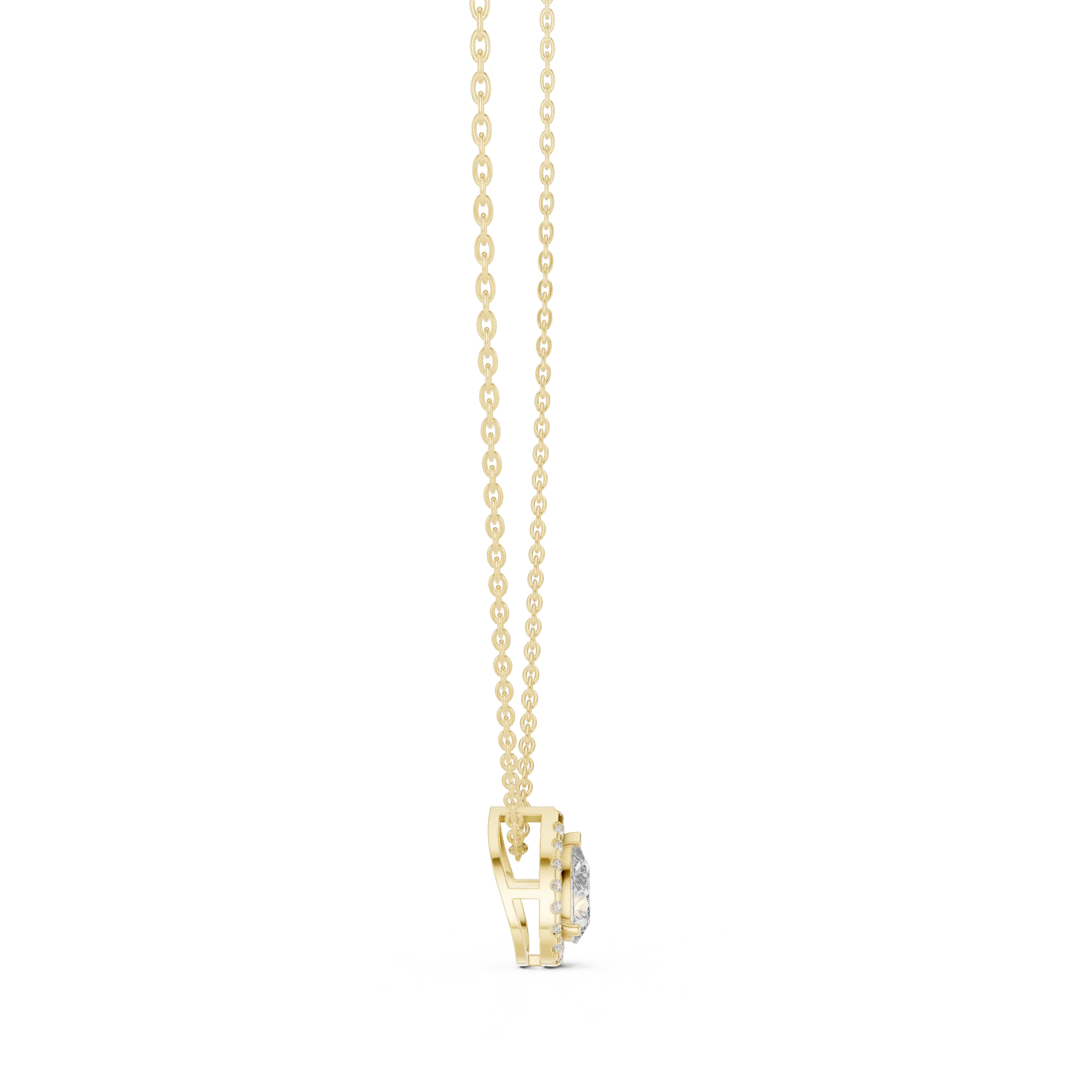 Seraphine Pear Halo Diamond Pendant