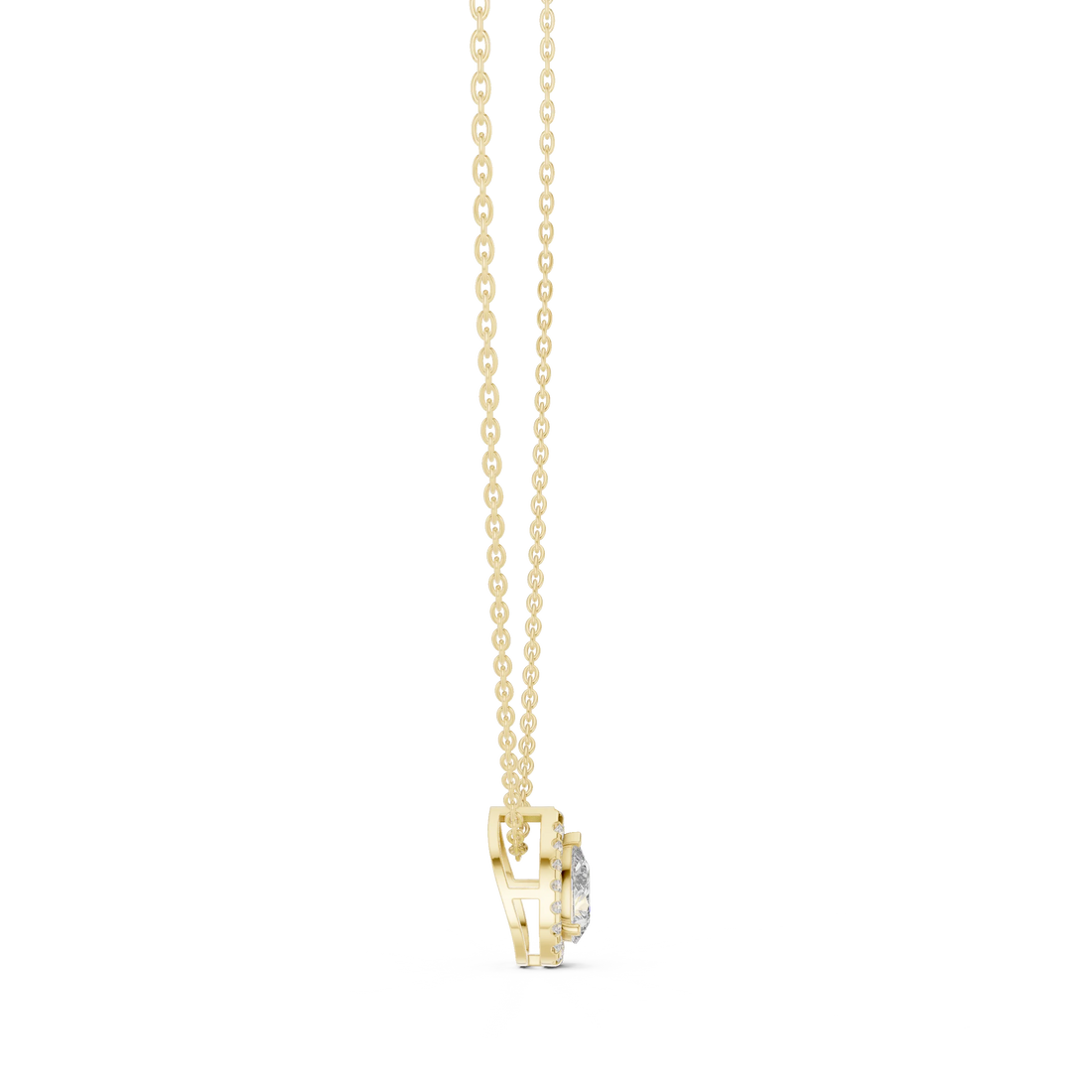Seraphine Pear Halo Diamond Pendant