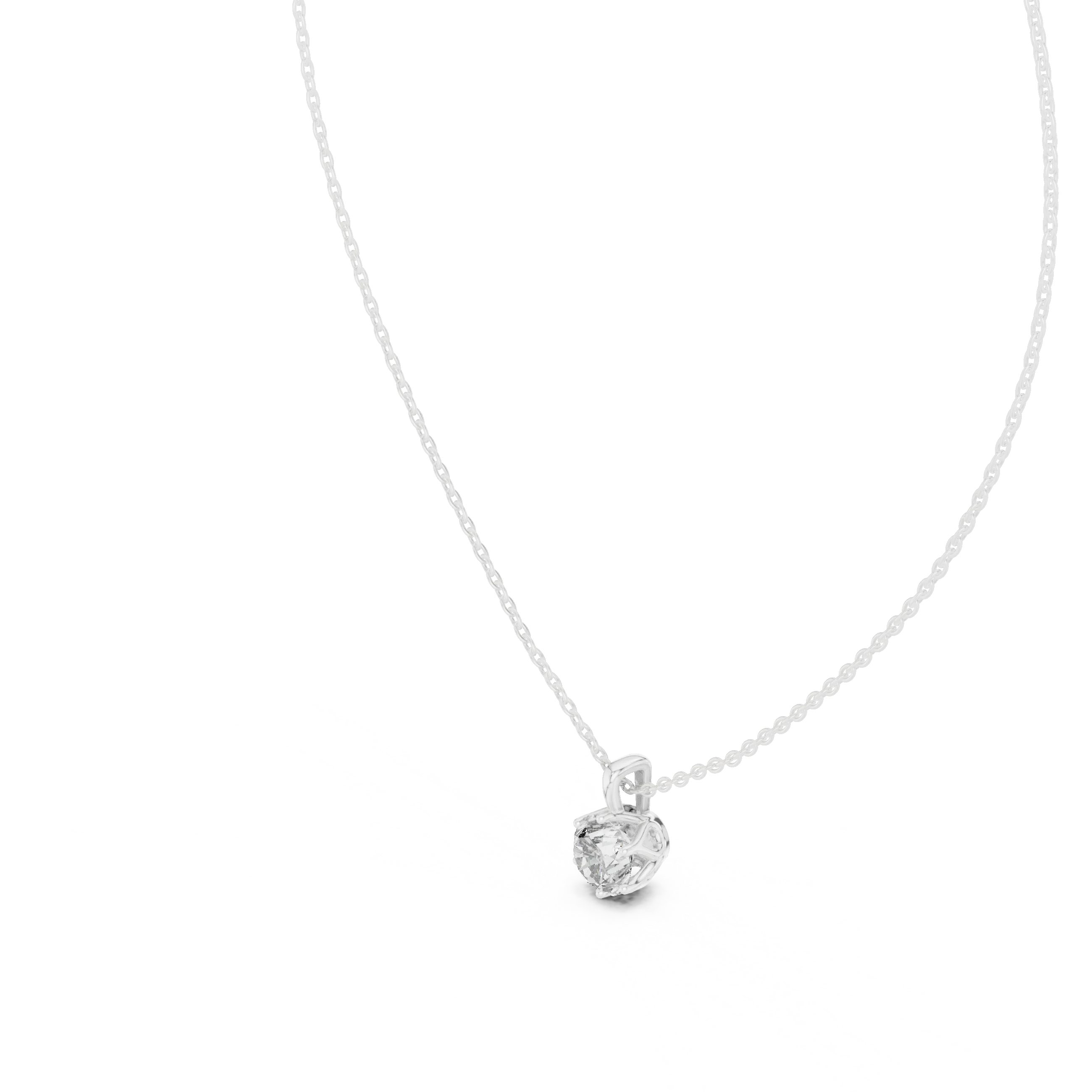 Radiant Essence Round Solitaire Diamond Pendant