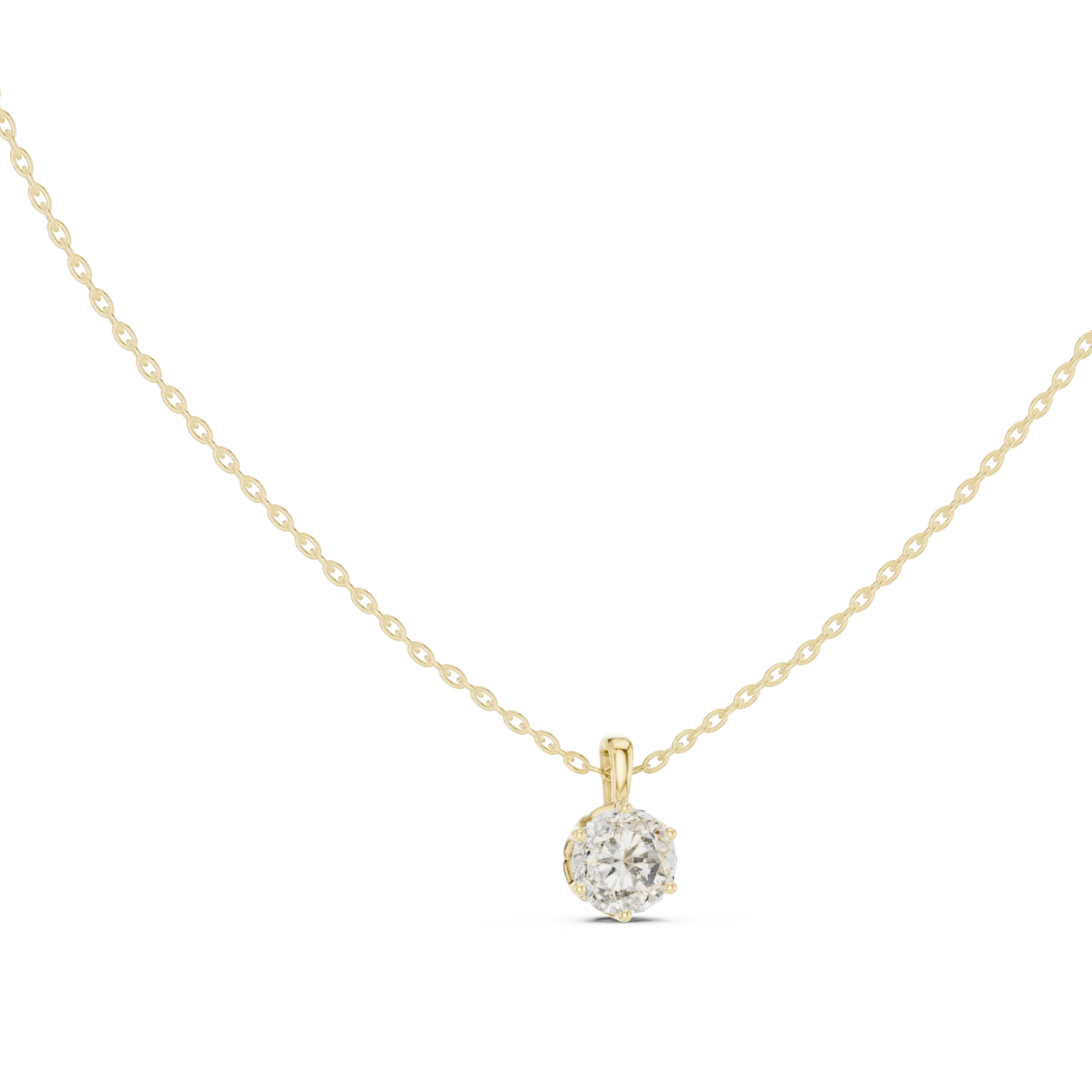 Radiant Essence Round Solitaire Diamond Pendant