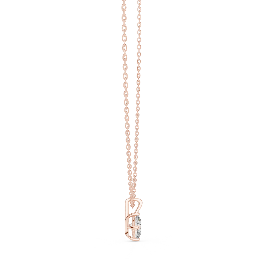 Elegant Oval Solitaire Diamond Pendant