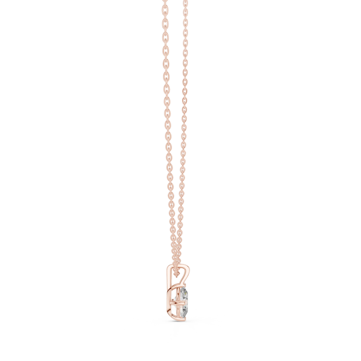 Elegant Oval Solitaire Diamond Pendant