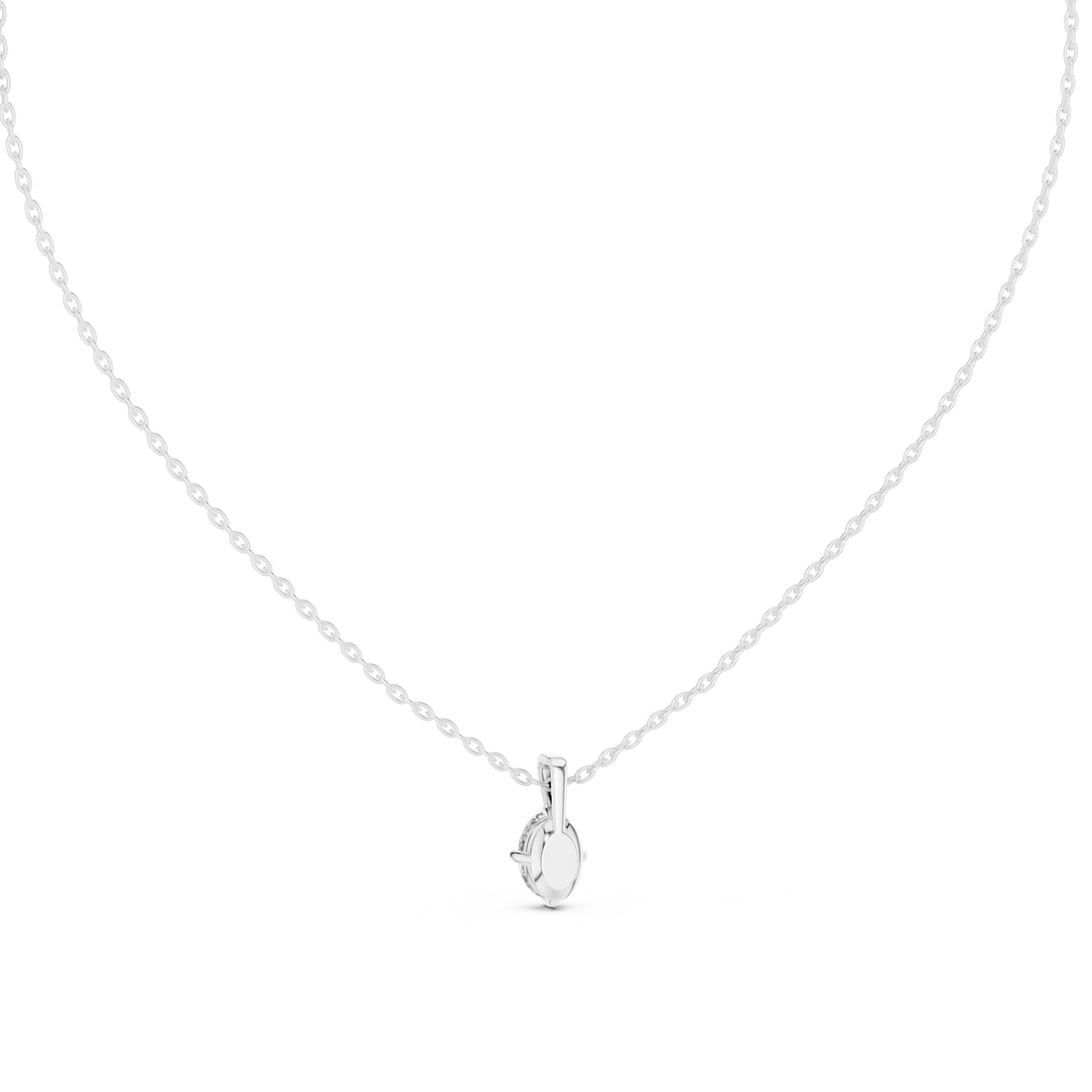 Elegant Oval Solitaire Diamond Pendant