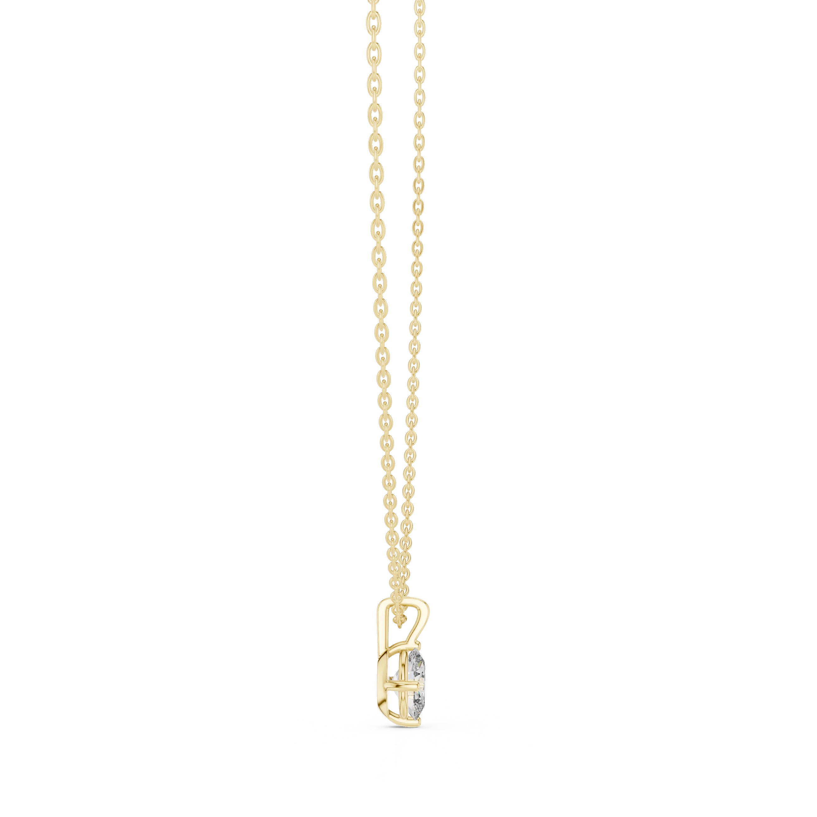 Elegant Oval Solitaire Diamond Pendant