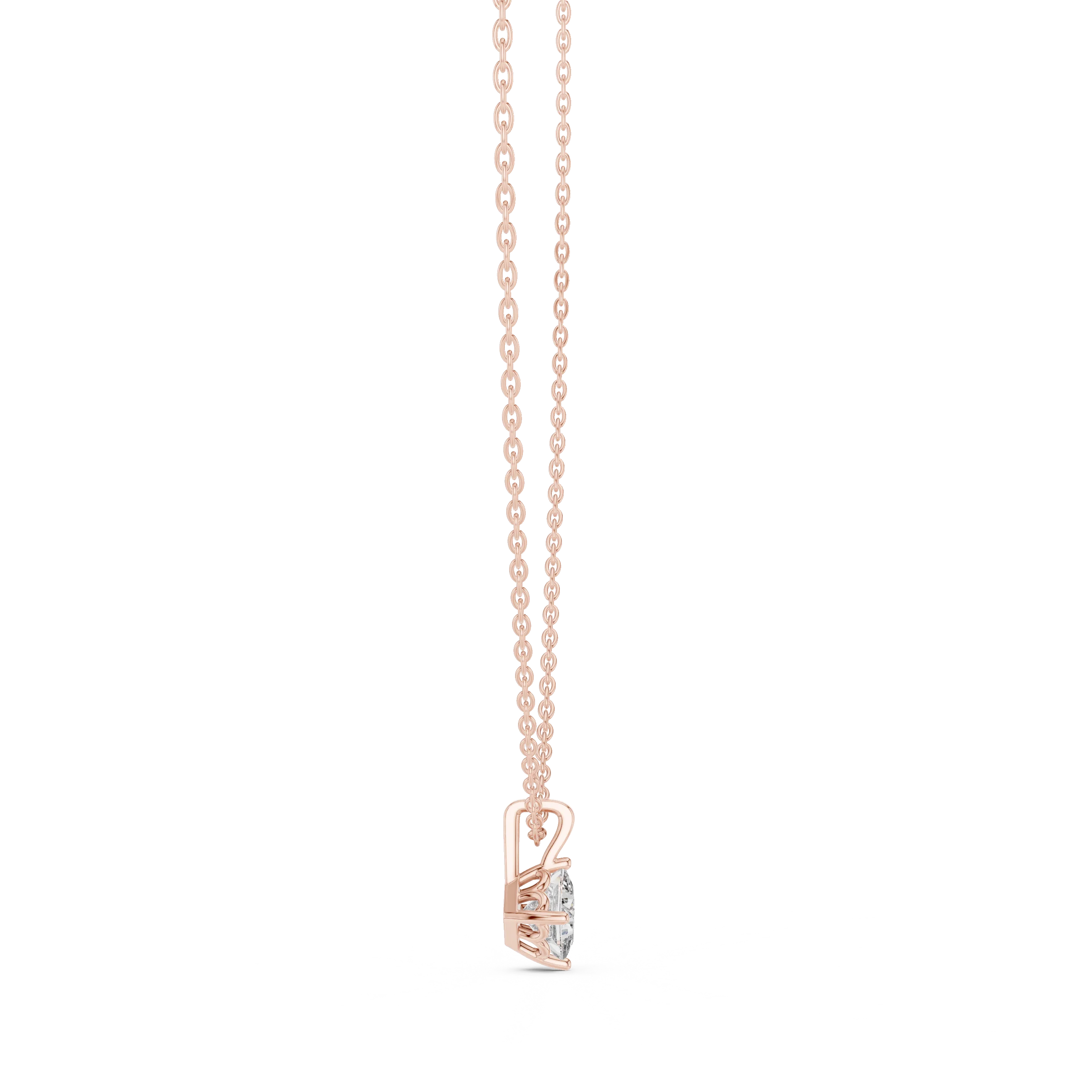 Modern Princess Solitaire Diamond Pendant