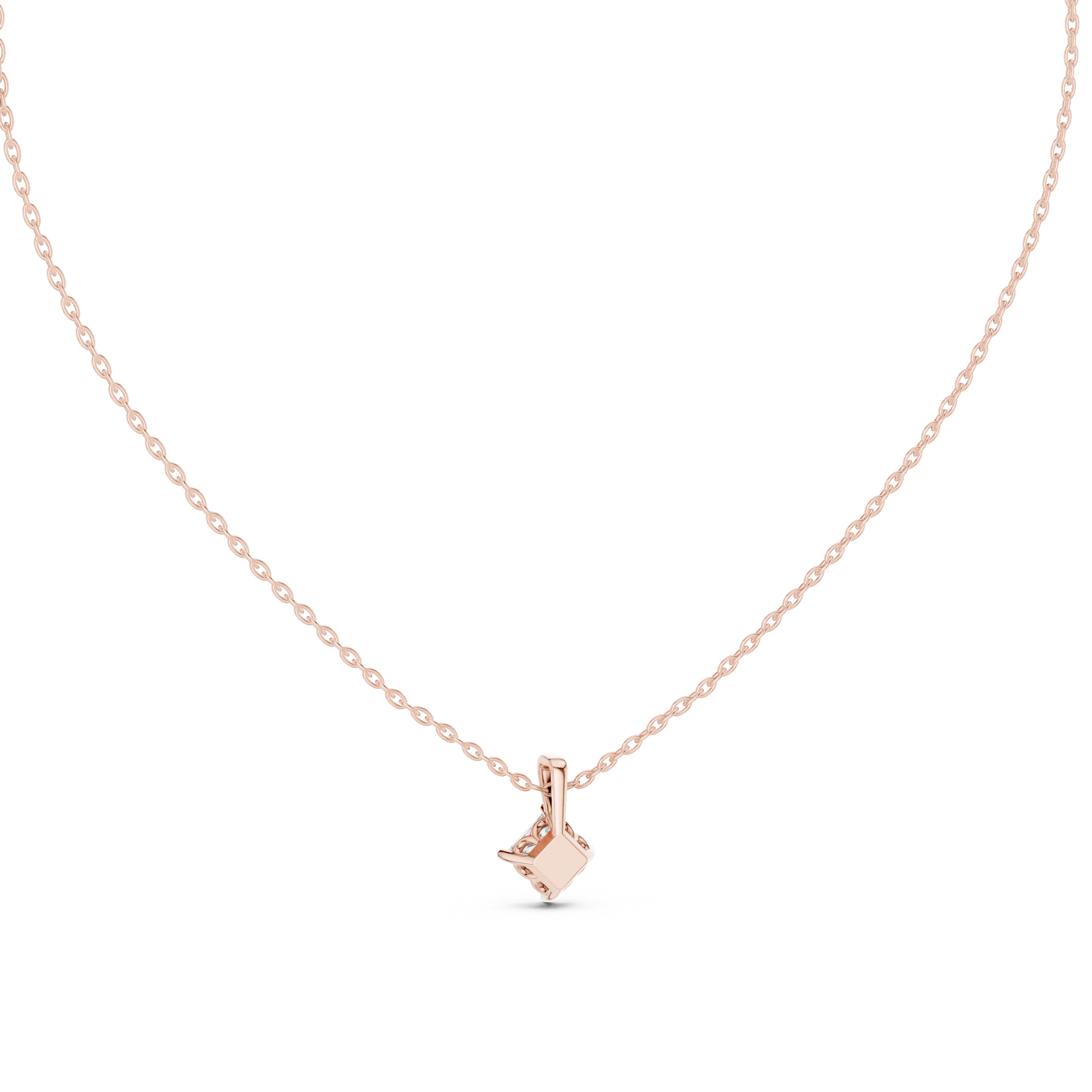 Modern Princess Solitaire Diamond Pendant