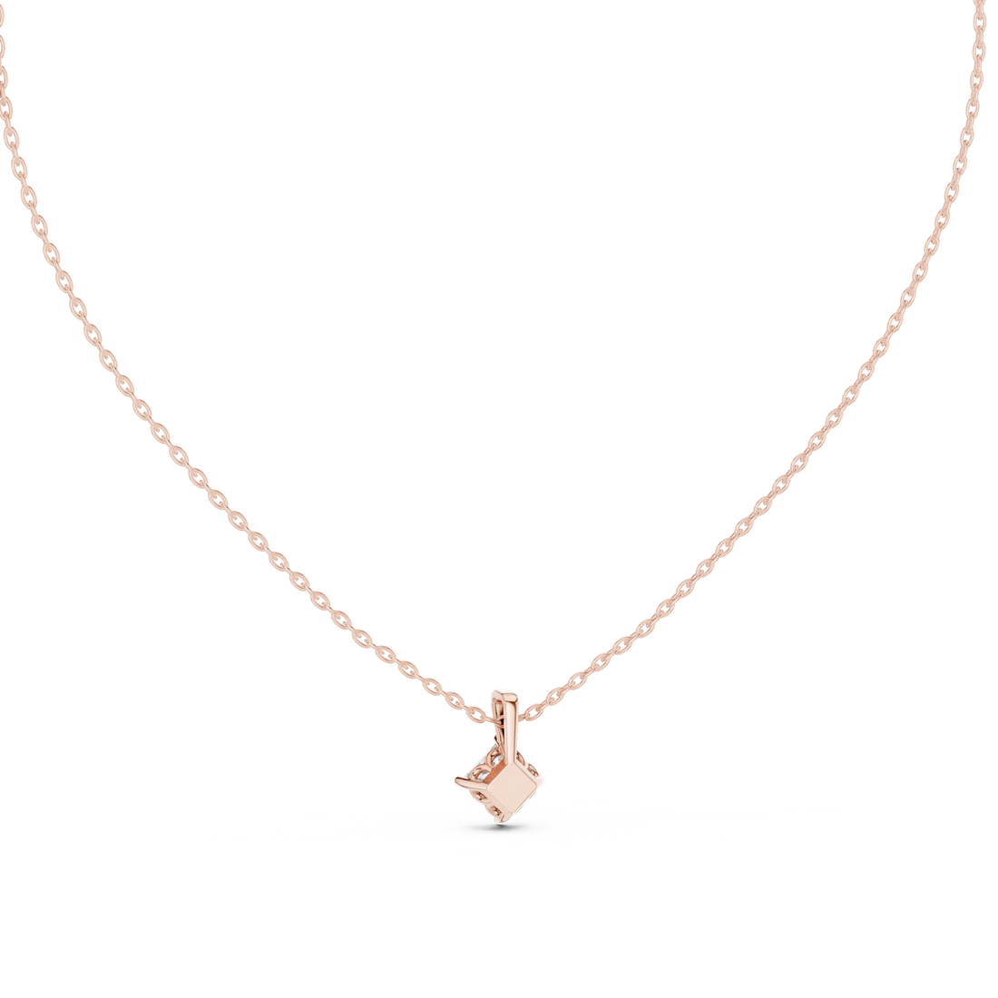 Modern Princess Solitaire Diamond Pendant