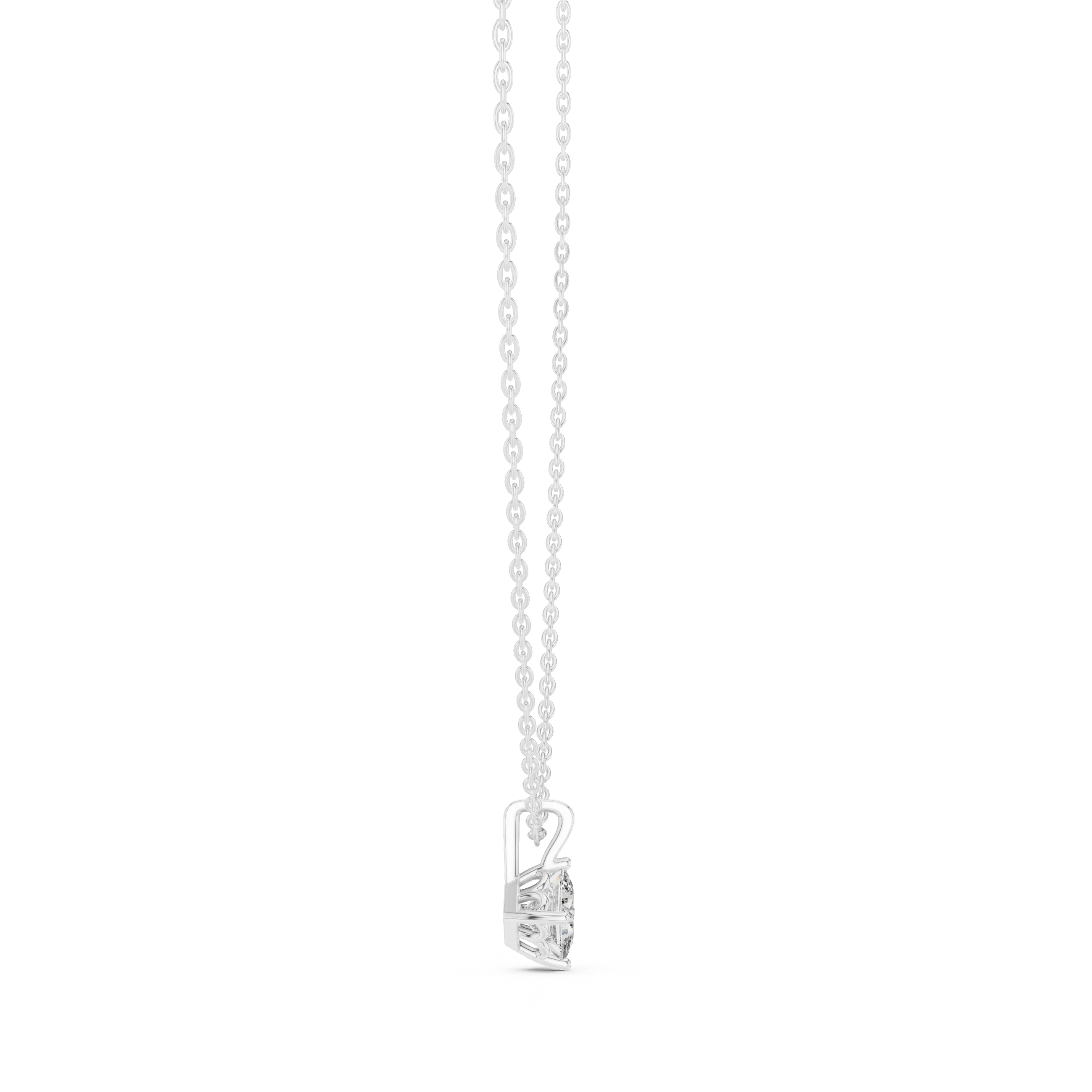 Modern Princess Solitaire Diamond Pendant