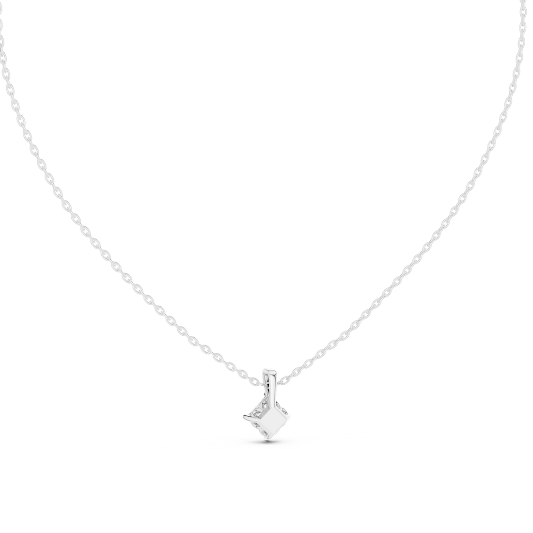 Modern Princess Solitaire Diamond Pendant