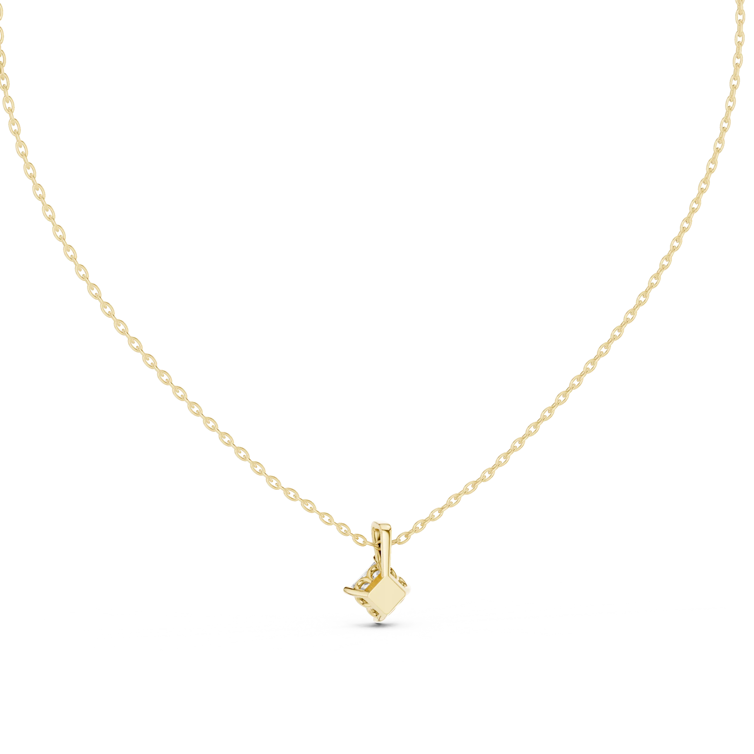 Modern Princess Solitaire Diamond Pendant