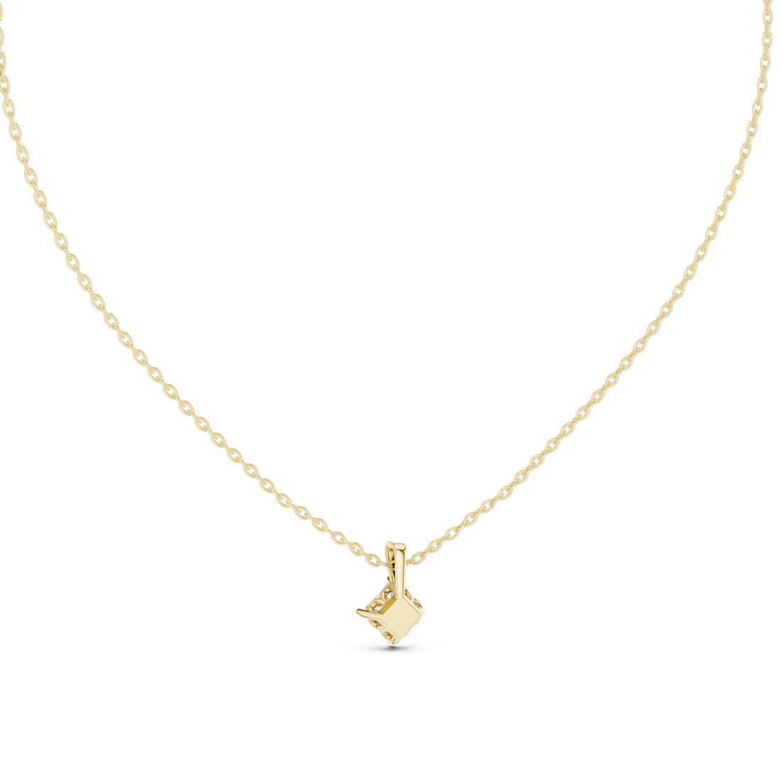 Modern Princess Solitaire Diamond Pendant