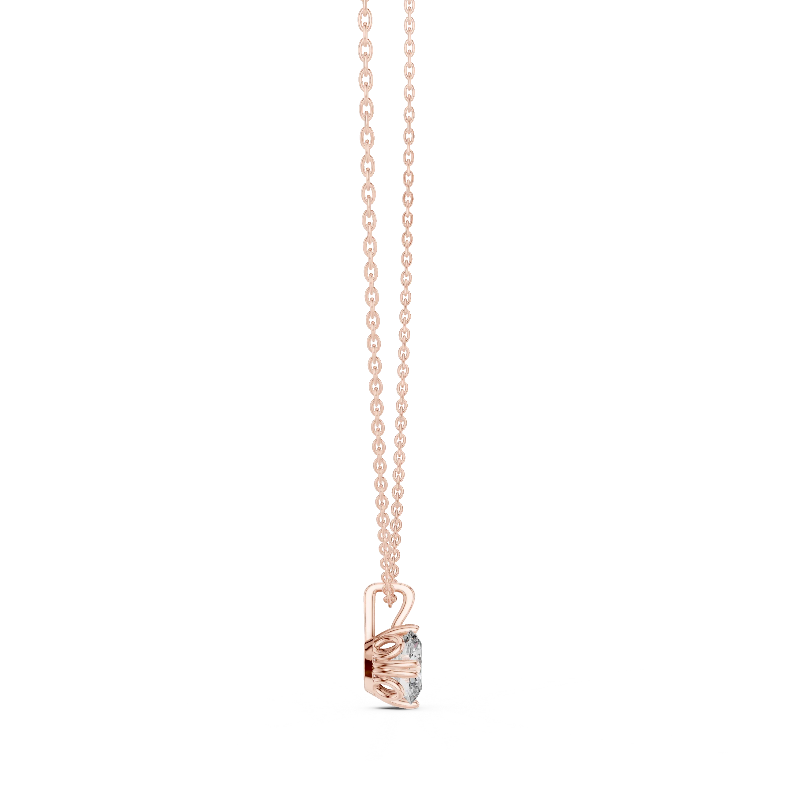 Grace Oval Solitaire Diamond Pendant