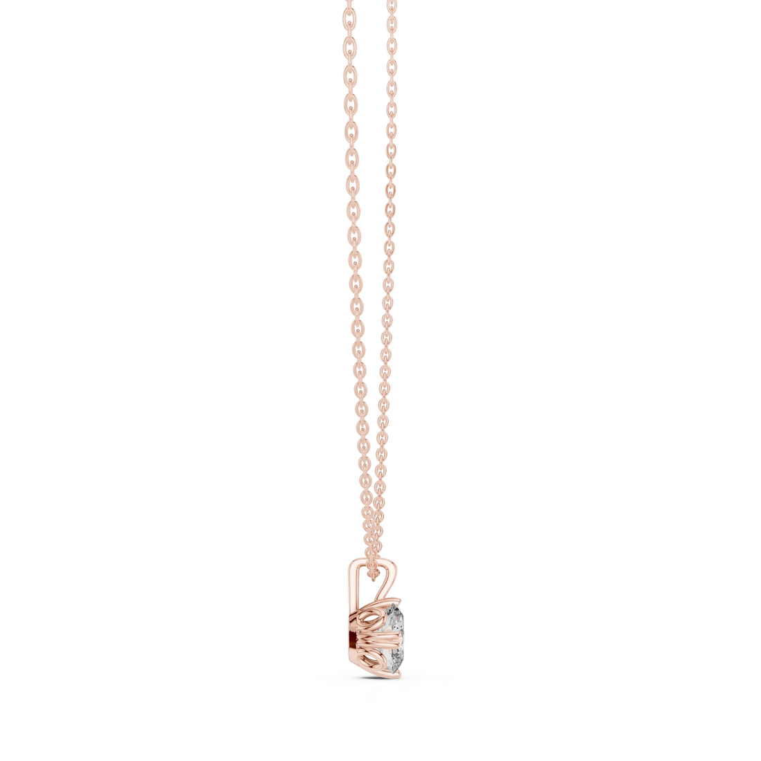 Grace Oval Solitaire Diamond Pendant