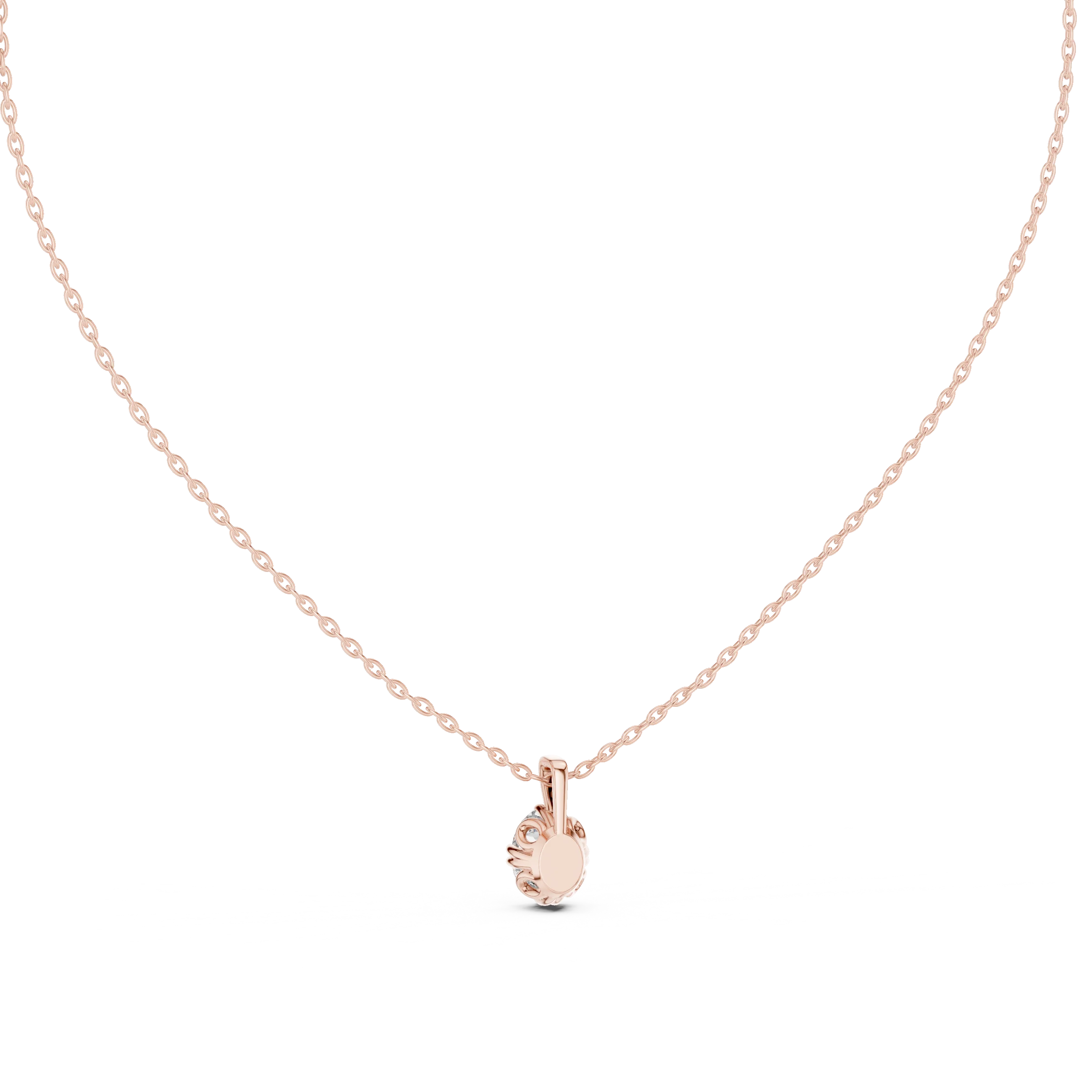 Grace Oval Solitaire Diamond Pendant