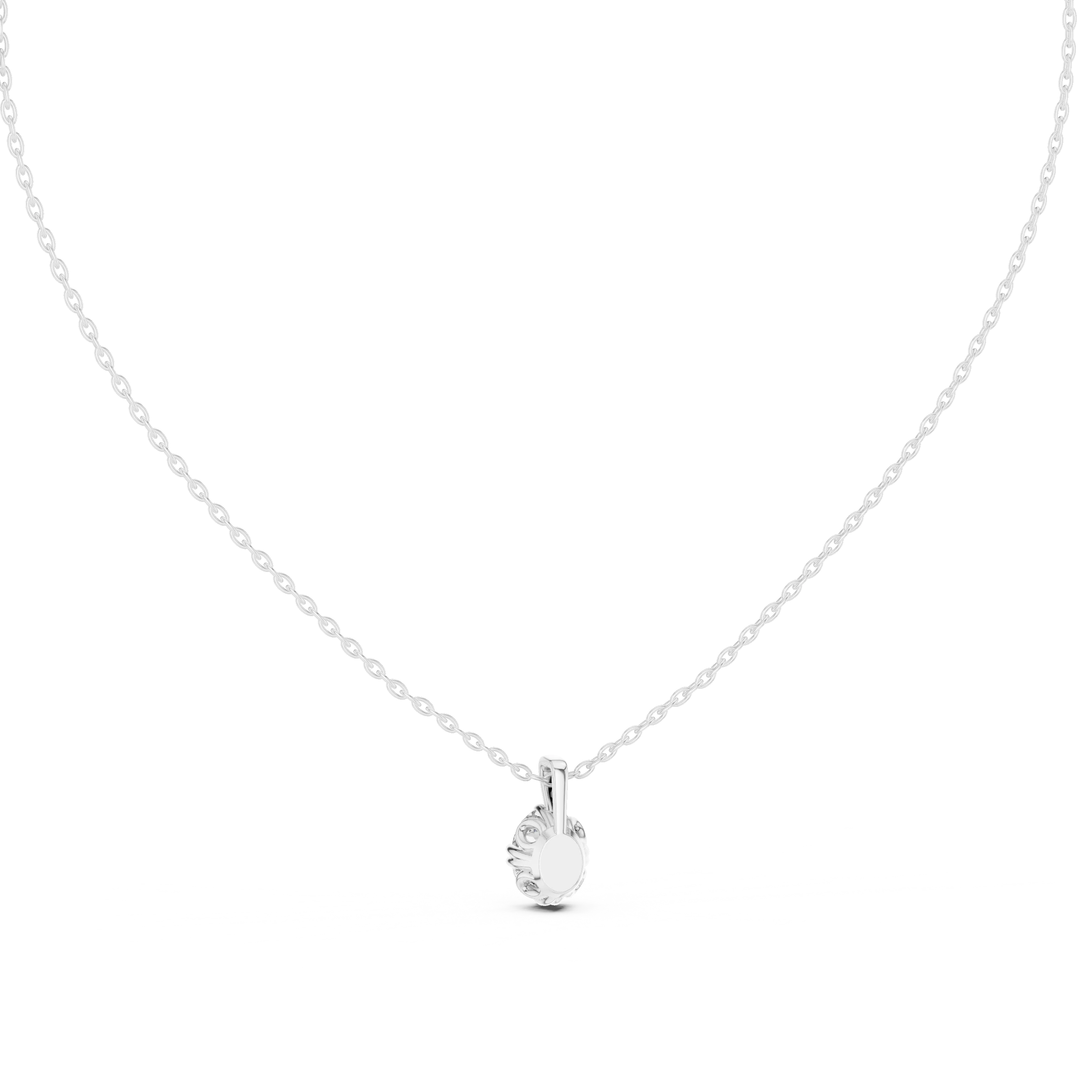 Grace Oval Solitaire Diamond Pendant