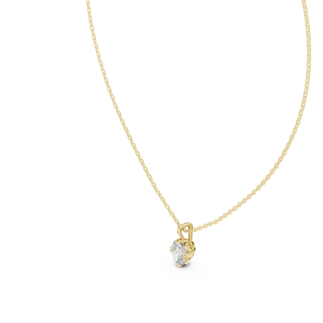 Grace Oval Solitaire Diamond Pendant