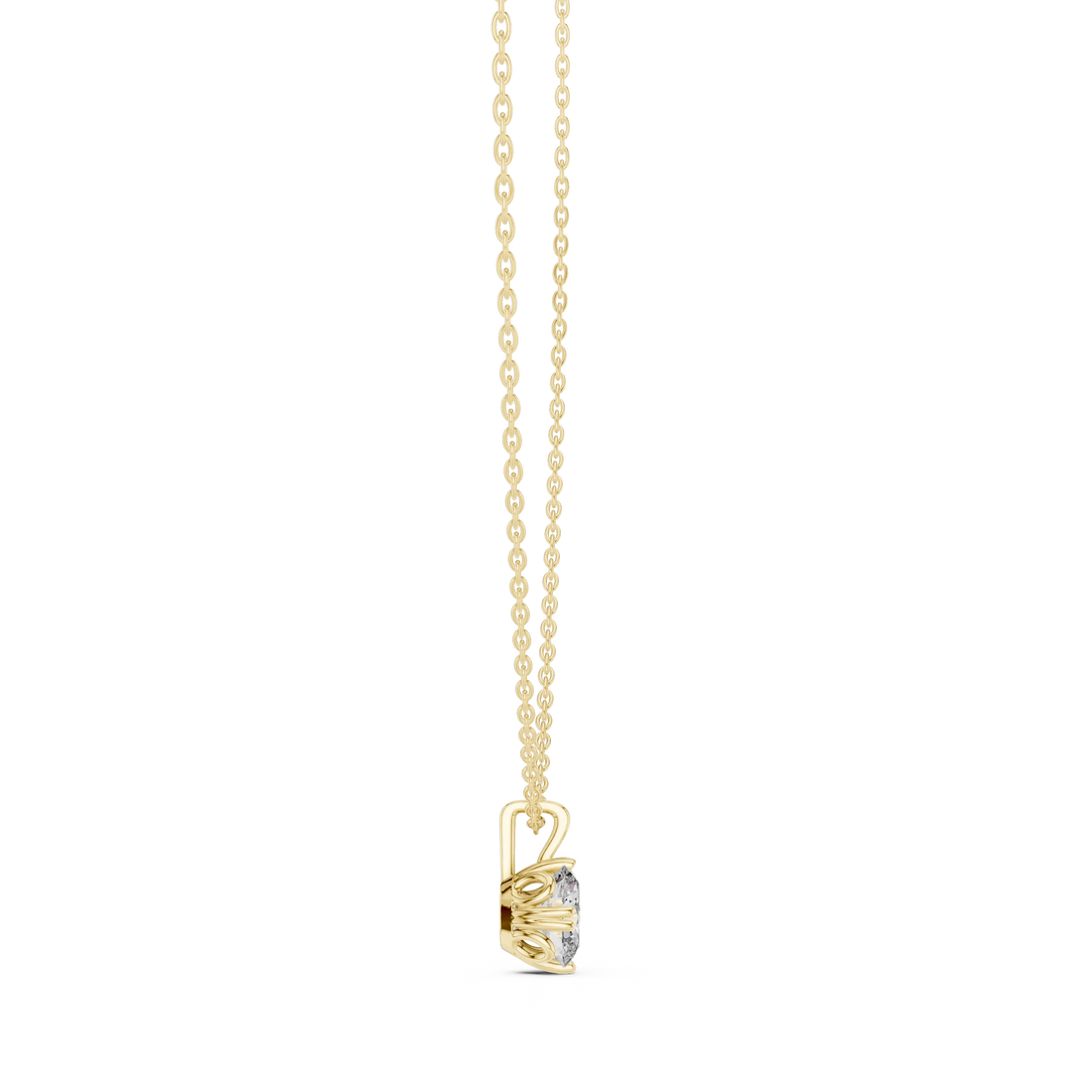 Grace Oval Solitaire Diamond Pendant