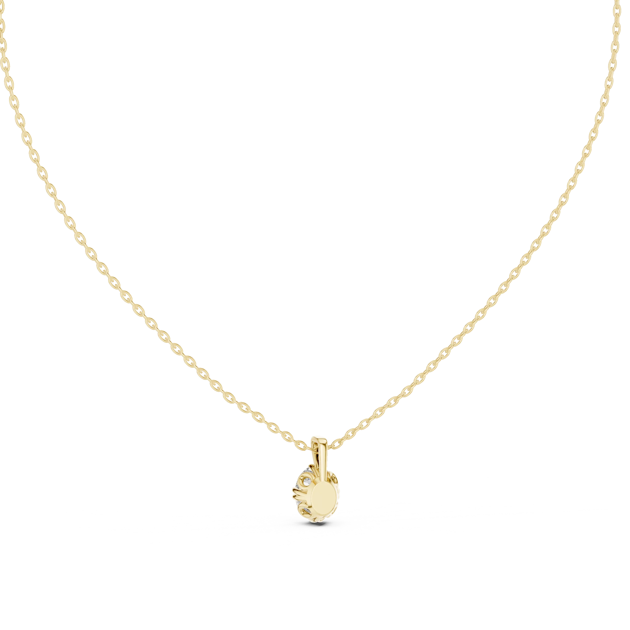 Grace Oval Solitaire Diamond Pendant