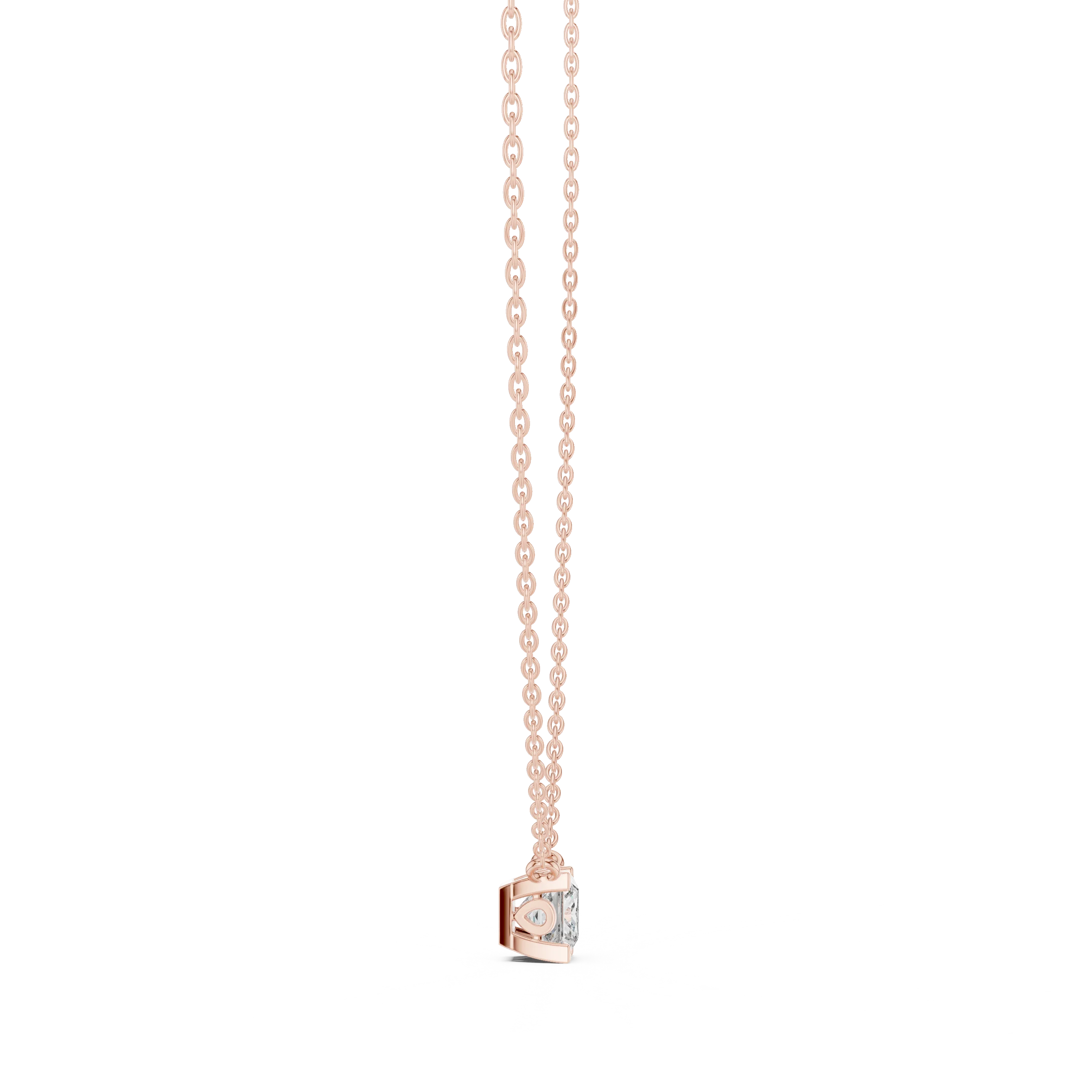 Classic Princess Solitaire Diamond Pendant
