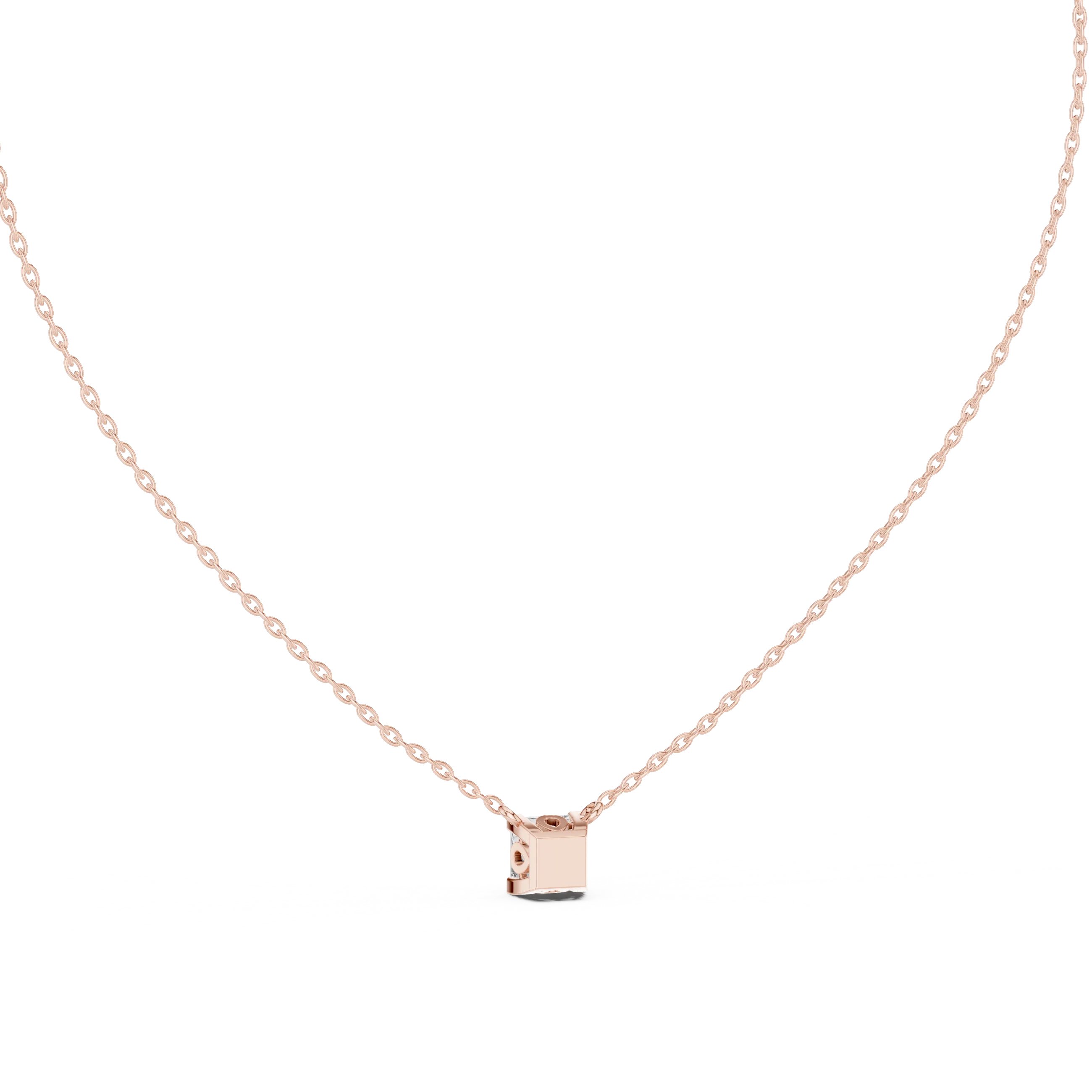 Classic Princess Solitaire Diamond Pendant