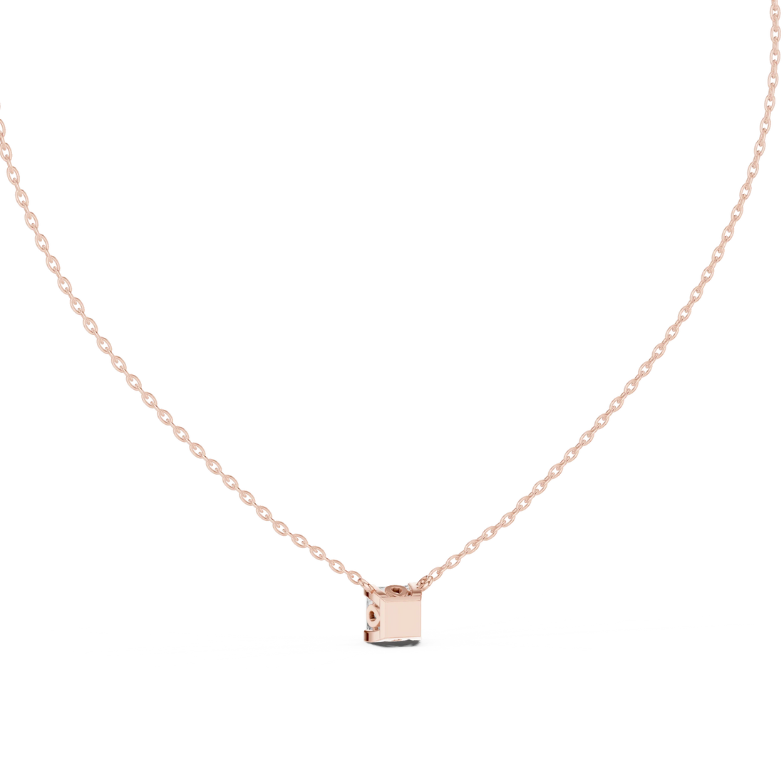 Classic Princess Solitaire Diamond Pendant