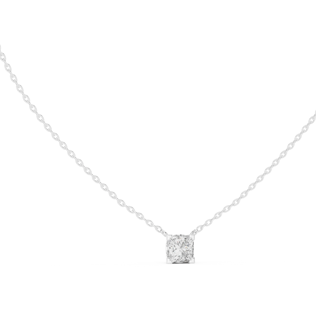Classic Princess Solitaire Diamond Pendant